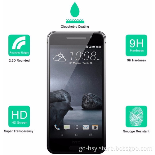HUYSHE Factory Price Cell Phone Accessory 2.5d 0.3mm 9h Premium tempered glass screen protector for htc one a9 accept paypal